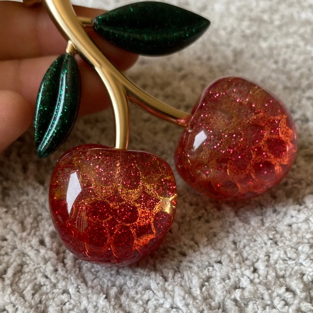 COACH Gold & Pink Cherry Charm - Picture 3 of 6